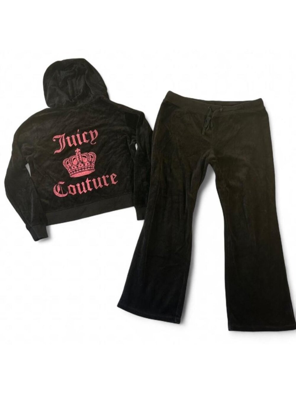 Vintage Y2K pink and black juicy couture matching tracksuit set
